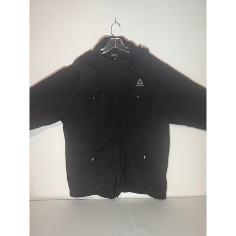 Reebok Black Full Zip Hooded Winter Jacket Men Size‎ Large Puffer Coat